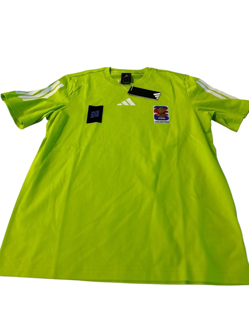 adidas  Lime Green FIFA World Cup Short Sleeve Volunteer Tee 🆕